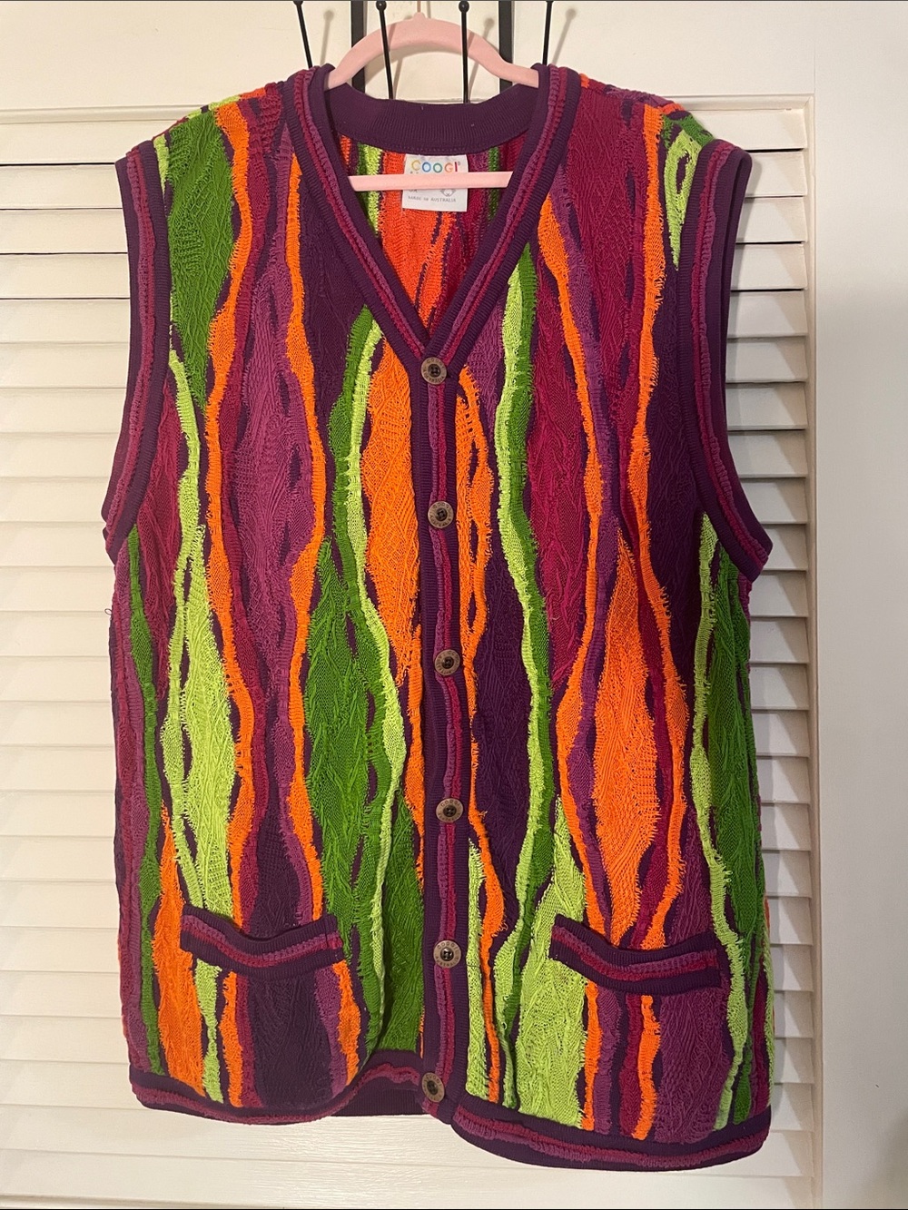 Coogi Australia Vintage Vibrant Color Palette Authentic Vest - Picture 1 of 13